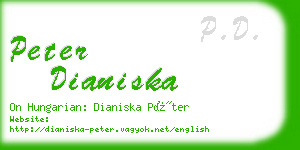 peter dianiska business card